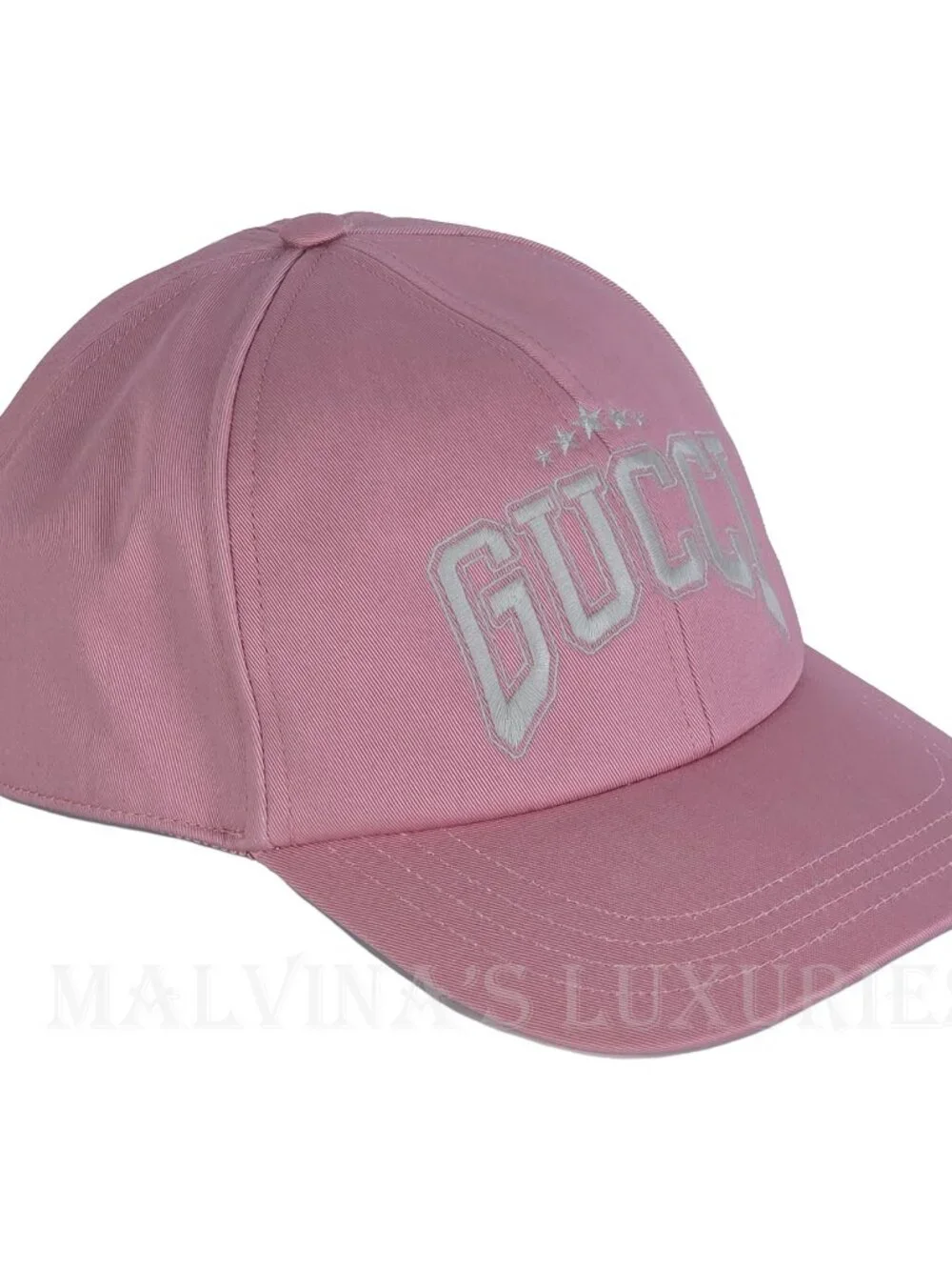 GUCCI HAT BASEBALL CAP PINK COTTON w LOGO EMBROIDERY UNISEX sz XL 60cm